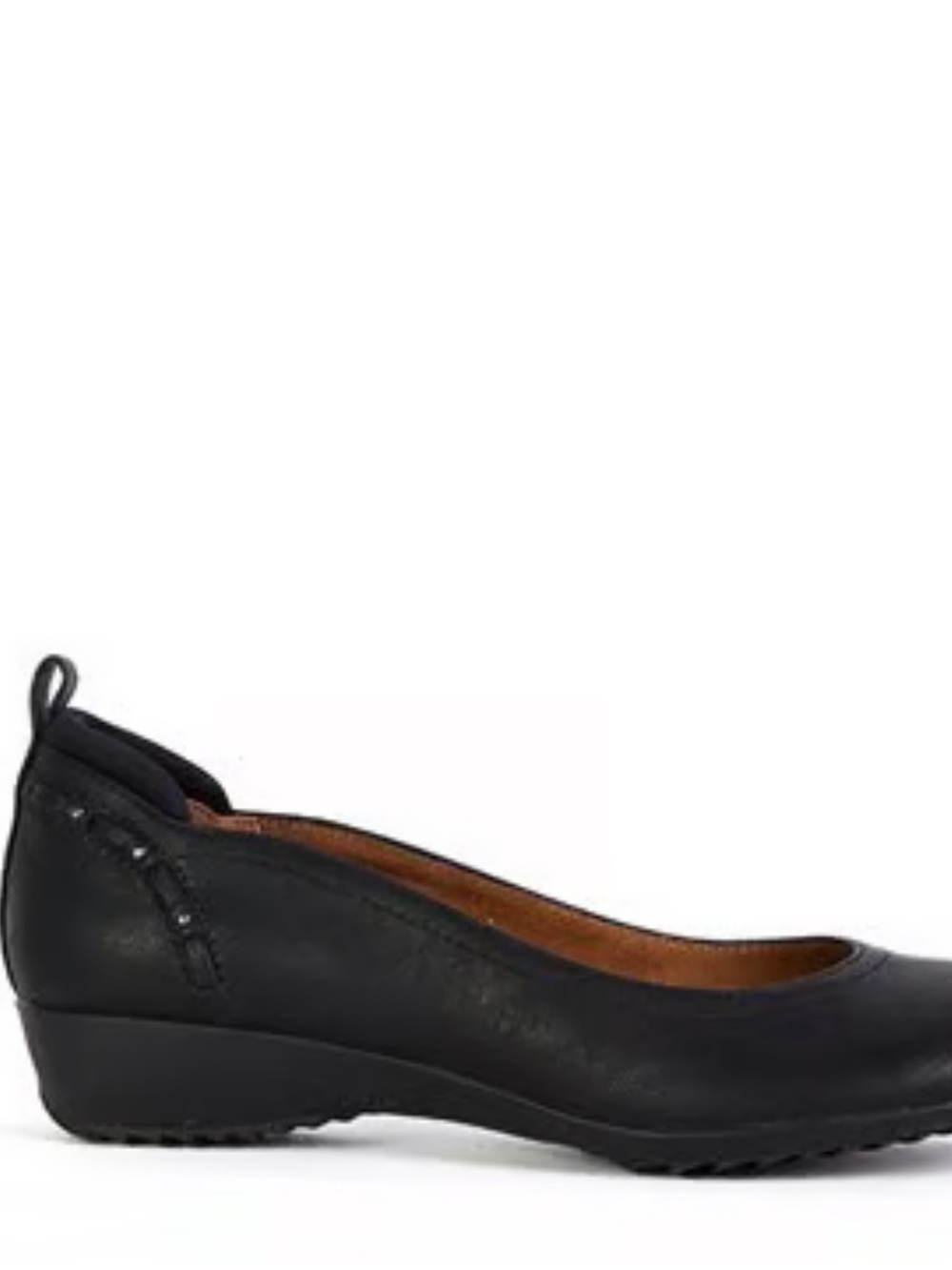 JBU Black Leather Wedge Flats